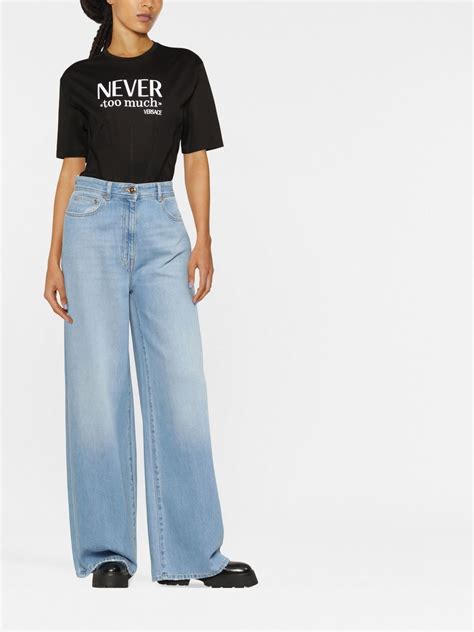 versace wide leg jeans|Versace ladies jeans.